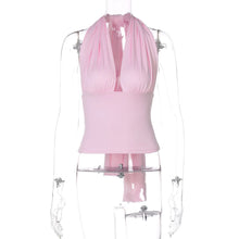 Load image into Gallery viewer, Sexy V Neck Tanks Top Women Backless Lace Up Ruched Crop Top Vest Tee Y2K Slim Club Party Top Hot Girl 2026 Summer New Tops
