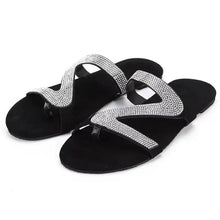 Load image into Gallery viewer, Sexy Women Sandals Summer Beach Shallow Mouth Rhinestones Ladies Fashion Show Comfortable Light Shoes Sandalias Femininas

