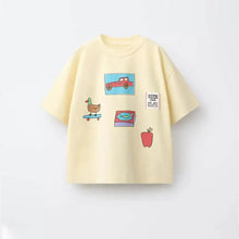 Load image into Gallery viewer, Summer Lovely TShirt 1-7Years Old Boys Girls Printed Tees Kids New Design Tops Round Neck Bottoming Shirt Cotton Short Sleeve
