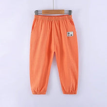 Load image into Gallery viewer, Children Trousers For Boys Girls Cotton Linen Elastic Waist Solid Color Summer Mosquito Pants Kids Clothing Long Pants 100-160cm
