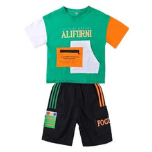 Load image into Gallery viewer, Summer Boys Clothes Sets Teenager Casual Outfits Kids Print T-shirt +Shorts 2Pcs Children Short Sleeve Tracksuit Suits 5-12 Year

