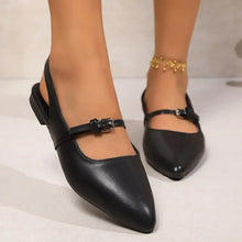 Load image into Gallery viewer, Women's Bling Pointed Toe Slingback Med Heel Shoes
