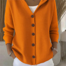 Load image into Gallery viewer, Solid Color Button Knit Hooded Sweater Cardigan Jacket For Autumn Winter New Casual Fashionable Women's Clothing Pulls Femmes
