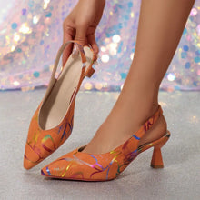 Load image into Gallery viewer, Women's French Style Thick Heel Slingback Closed Toe Sandals
