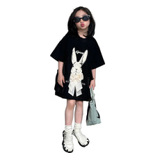 Load image into Gallery viewer, Girls Summer Dress Trendy Cool Fashionable Versatile Mid-Toddler T-Shirt to Big Kids Top  2025
