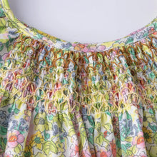 Load image into Gallery viewer, Floral Summer Dress for 1 2 3 4 5 6 Years Girls Smocking Design with Flying Sleeve Baby Toddler Daily Cute Clothes

