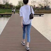 Load image into Gallery viewer, Summer Shirt Women Blouses 2024 New Mid-sleeve Loose Y2k Chic Clothes Fashion Irregular Shirts Korean Ladies Casual Vacation Tos
