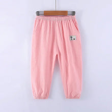 Load image into Gallery viewer, Children Trousers For Boys Girls Cotton Linen Elastic Waist Solid Color Summer Mosquito Pants Kids Clothing Long Pants 100-160cm
