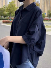 Load image into Gallery viewer, Summer Shirt Women Blouses 2024 New Mid-sleeve Loose Y2k Chic Clothes Fashion Irregular Shirts Korean Ladies Casual Vacation Tos

