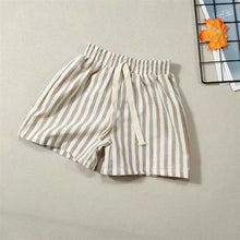 Load image into Gallery viewer, Children's Stripe Shorts Linen Cotton Toddler Kids Boys Girls Summer Casual Fifth Pants
