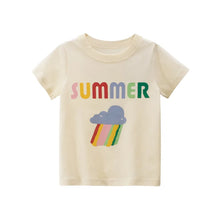 Load image into Gallery viewer, 2025 Summer 2-8 Years Kids Girl Shorts Sleeve T-shirts Printed Little Girl Top Baby Girl T Shirts Children Toddler Girl Clothes

