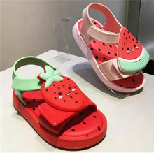 Load image into Gallery viewer, Summer Mini Kids Fruit Sandals Girl Jelly Shoes Avocado Children Fruit Sandals And Slippers Strawberry Decorative Slipper HMI042
