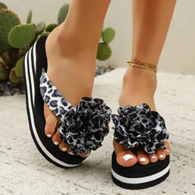 Load image into Gallery viewer, Summer Women Comfortable Sexy Leopard Flowers Soft Wedges Slippers Casual Beach Shoes New Flower Women's Sandals
