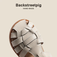 Load image into Gallery viewer, Girls' Genuine Leather Roman Sandals | Anti-Slip Soft Sole Summer Shoes (Sizes 22–31)
