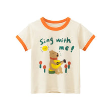 Load image into Gallery viewer, 2025 Summer 2-8 Years Kids Girl Shorts Sleeve T-shirts Printed Little Girl Top Baby Girl T Shirts Children Toddler Girl Clothes
