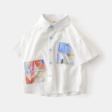 Load image into Gallery viewer, Boys' Cute Dinosaur Collar Short Sleeve Top (Ages 2–7Y)
