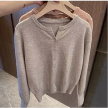 Load image into Gallery viewer, 2026 New Fashion Women's Fleece Knit Loose Short Cashmere Sweater Round Neck Warm Korean Sle Casual Female Sweater Top Cloting
