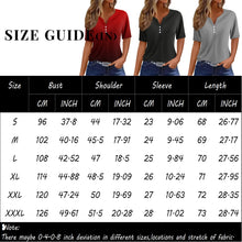 Load image into Gallery viewer, Women Summer Trendy Simple Casual Fashion Button T Shirt V Neck Short Sleeve Solid Loose Pullover Tops Plus Size Ropa De Mujer
