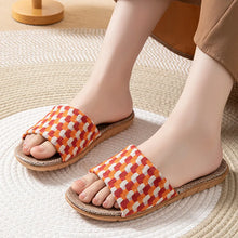 Load image into Gallery viewer, Summer Slippers for Women Home Linen Fabric Trend Designer Shoes Ladies Elegant Indoor Soft Anti-Slip Slides Unisex Lightweight
