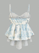 Load image into Gallery viewer, Women's Elegant Cami Striped Printed Bow Neck &amp; Front Tie Waist, Slim Sleeveless Camisole. Versatile for Spring &amp; S

