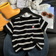 Load image into Gallery viewer, Summer Cotton Children Stripe Short Sleeve T-shirt For Boys and Girls Vintage Fashion Tops
