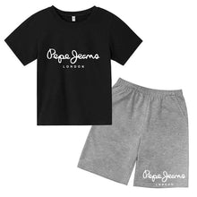 Load image into Gallery viewer, Kids Trendy Simple Letter Print Summer Fashion Breathable Tees+Shorts 2pcs Sportsuits 3-13 Years Boys Girls Outfits Clothes Sets
