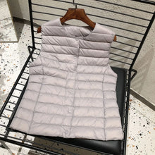Load image into Gallery viewer, 2025 New Women Sleeveless Puffer Jacket Spring Winter Female 90% White Duck Down Ultra Lightweight Packable Warm Down Liner Vest
