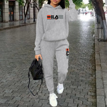 Load image into Gallery viewer, Women's Printed Fleece Hoodie &amp; Pants Two-Piece Set
