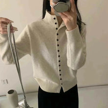 Load image into Gallery viewer, Women Collar Sweater Cardigan
