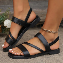 Load image into Gallery viewer, Ladies Fashion Sandals Gold Chain Decoration Comfortable Slip On Flat Bottom Slippers Women's Footbed Casual Summer Shoes
