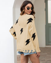 Load image into Gallery viewer, Women's Lightning Hole Tassel Pullover Sweater
