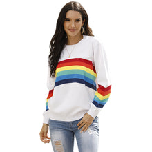 Load image into Gallery viewer, Women's Rainbow Stripe Pullover Sweater
