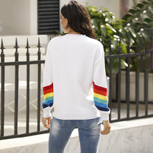 Load image into Gallery viewer, Women's Rainbow Stripe Pullover Sweater
