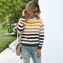 Load image into Gallery viewer, Women's Stripe Color Matching Pullover
