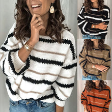 Load image into Gallery viewer, Women's Splicing Metal Stripe Pullover Sweater
