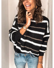 Load image into Gallery viewer, Women's Splicing Metal Stripe Pullover Sweater

